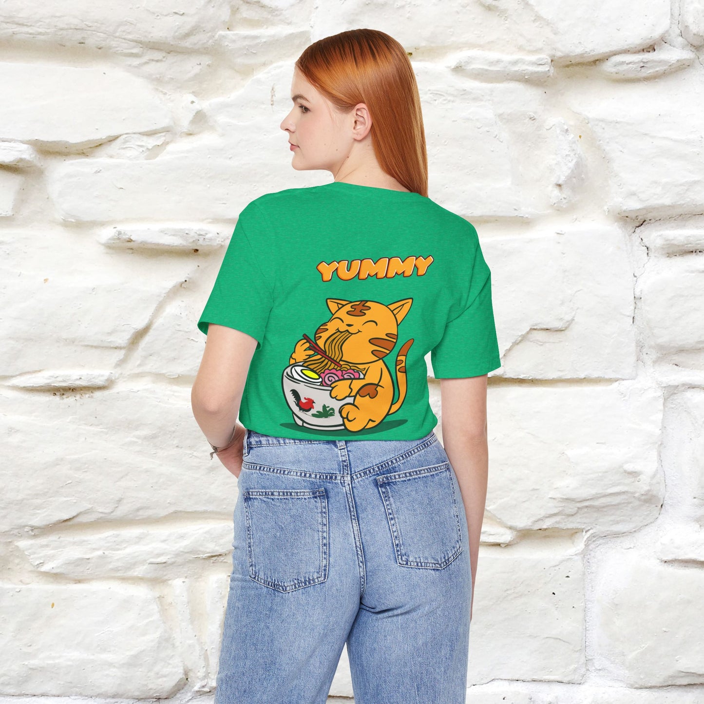 "Yummy" Cat T-shirt for Men & Women | Front & Back Design | 100% Cotton*