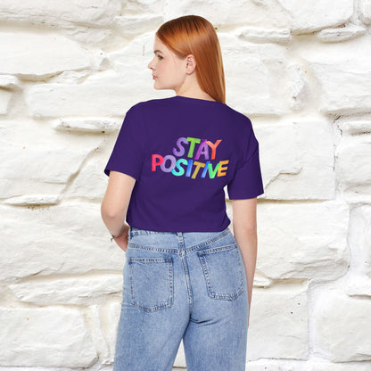 "Stay Positive'' Cat T-Shirt | Front & Back Design | Nunu&Miao Studio