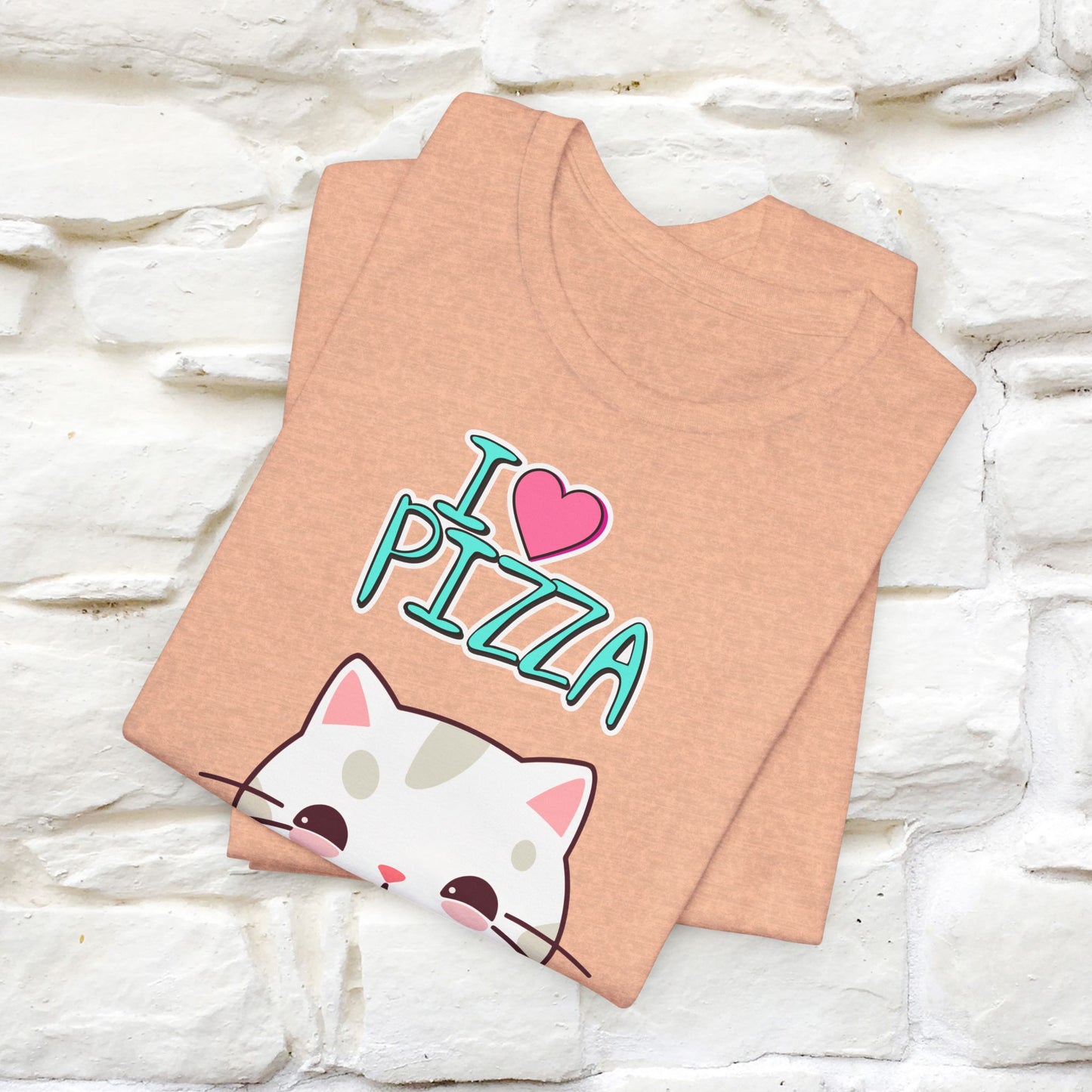 "I Love Pizza" Cat T-shirt for Men & Women | 100% Cotton*