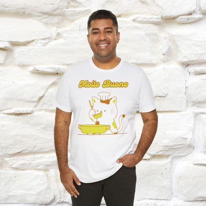 “Molto Buono Cat T-Shirt | Italian-Inspired Cat Shirt for Men & Women | 100% Cotton”