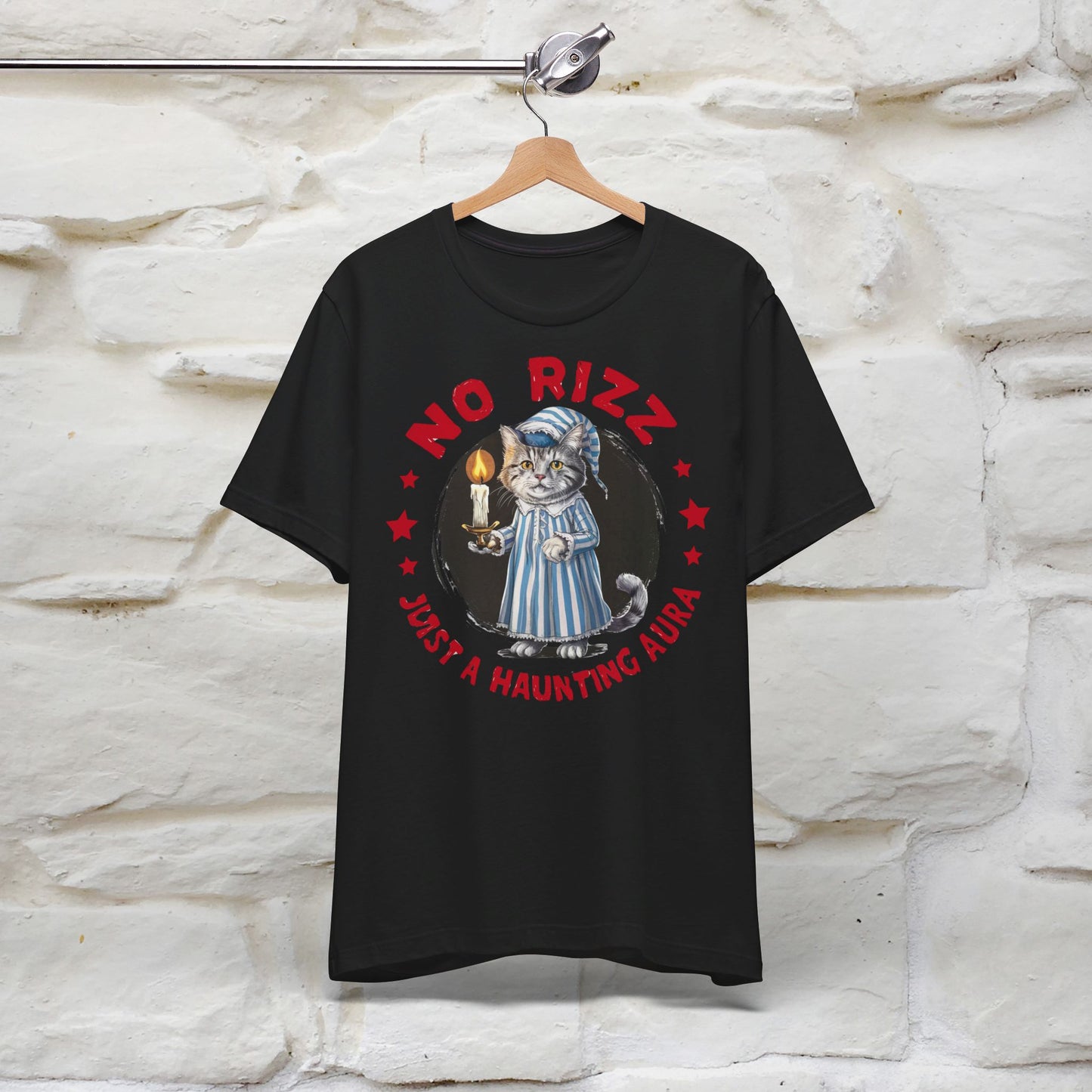 ''No Rizz - Just A Haunting Aura'' T-shirt for Man 100% Cotton. - Nunu&Miao Studio