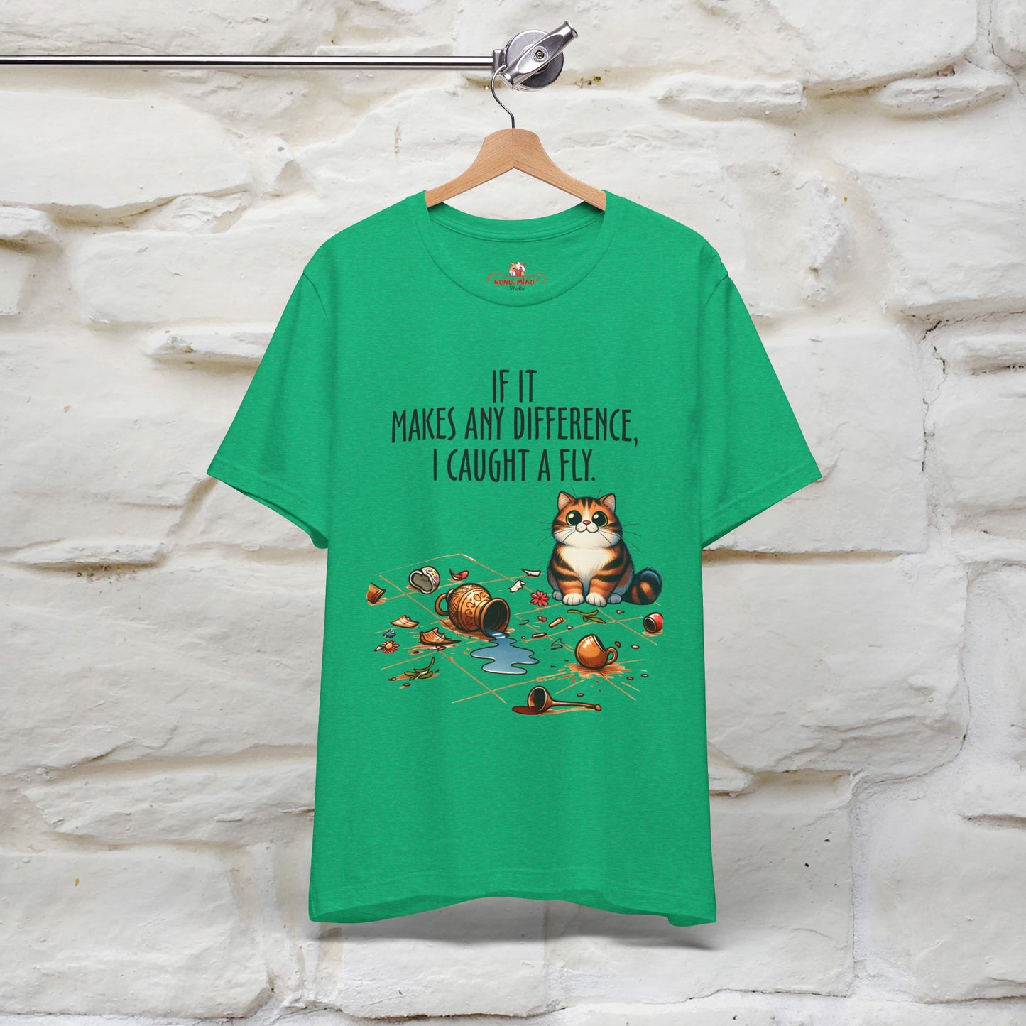 "If It Makes Any Difference, I Caught A Fly" Funny Cat T-Shirt for Men & Women | 100% Cotton* 🐾