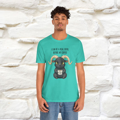 "I Can Be a Real Devil Before My Coffe" Funny T-shirt |Nunu&Miao Studio