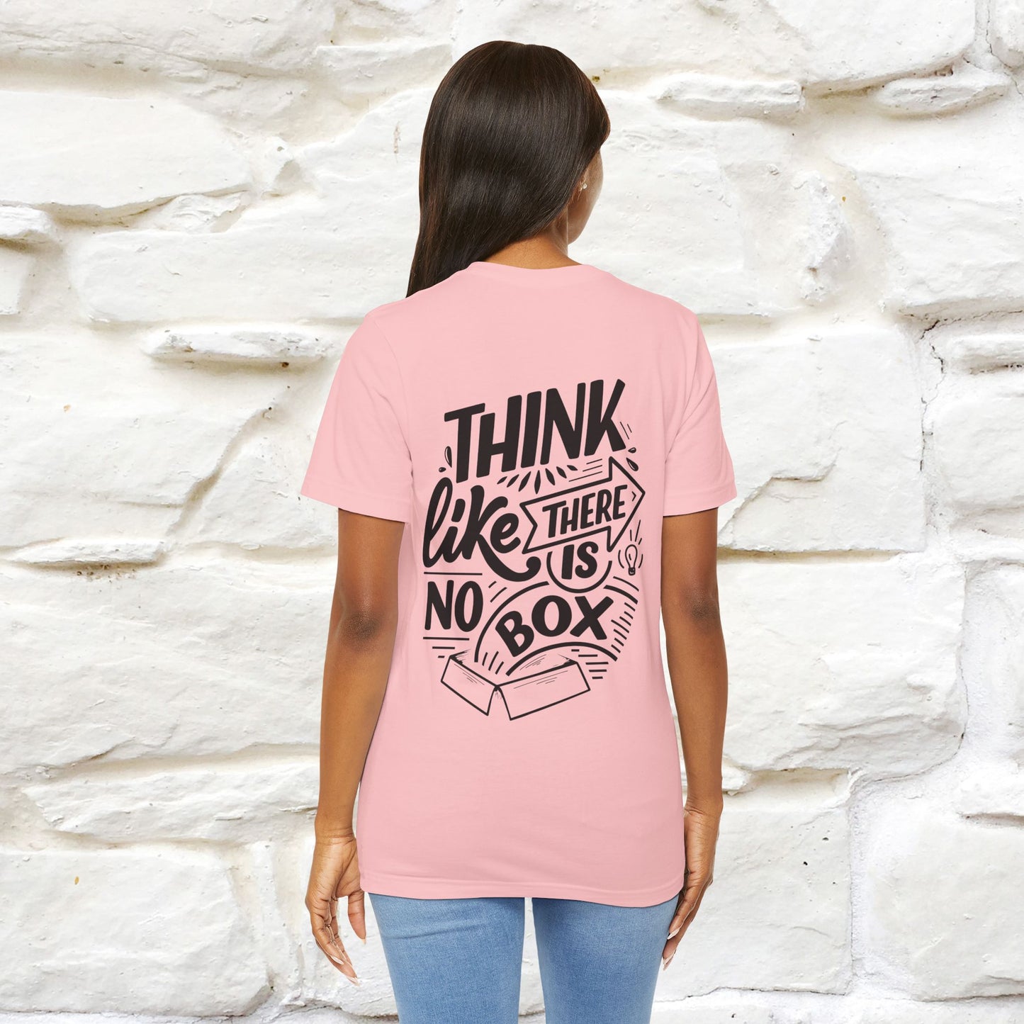 "Think Like There Is No Box" Cat T-Shirt| Front & Back Design | Nunu&Miao Studio