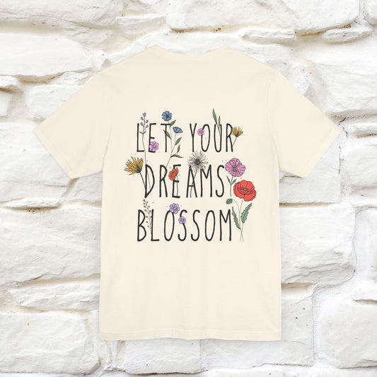 "Let Your Dreams Blossom" Cat T-Shirt for Men & Women | Front & Back Design | 100% Cotton* 🐾