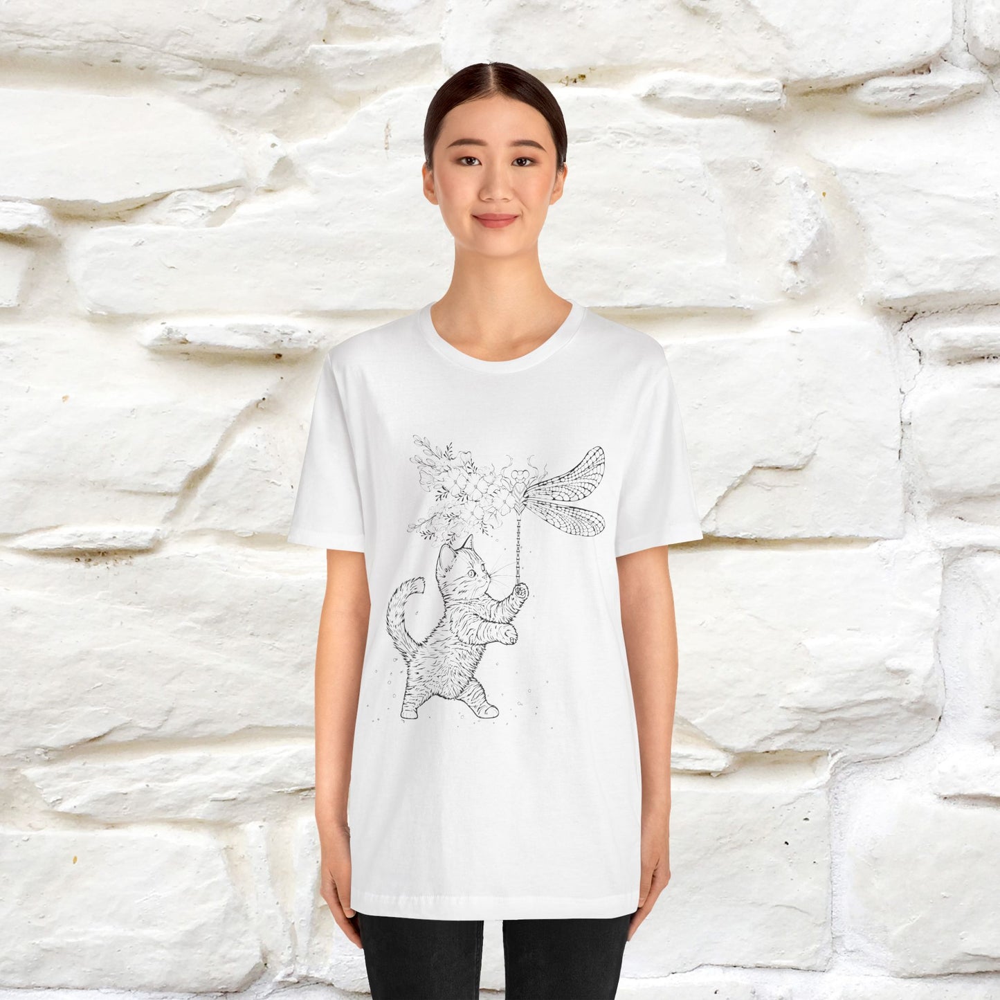 "The cat  And The Dragon Fly" Cat T-shirt for Men & Women | 100% Cotton*🐾