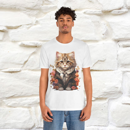 "Mr. Meow" Elegante T-shirt con gatto per uomo e donna | 100% cotone*