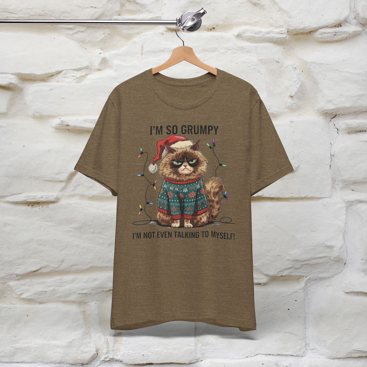 I'm So Grumpy, I'm Not Even Talking to Myself | Funny Cat Christmas Shirt for Men & Women | 100% Cotton