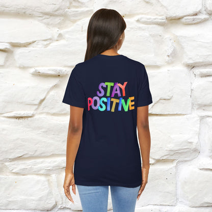 "Stay Positive'' Cat T-Shirt | Front & Back Design | Nunu&Miao Studio