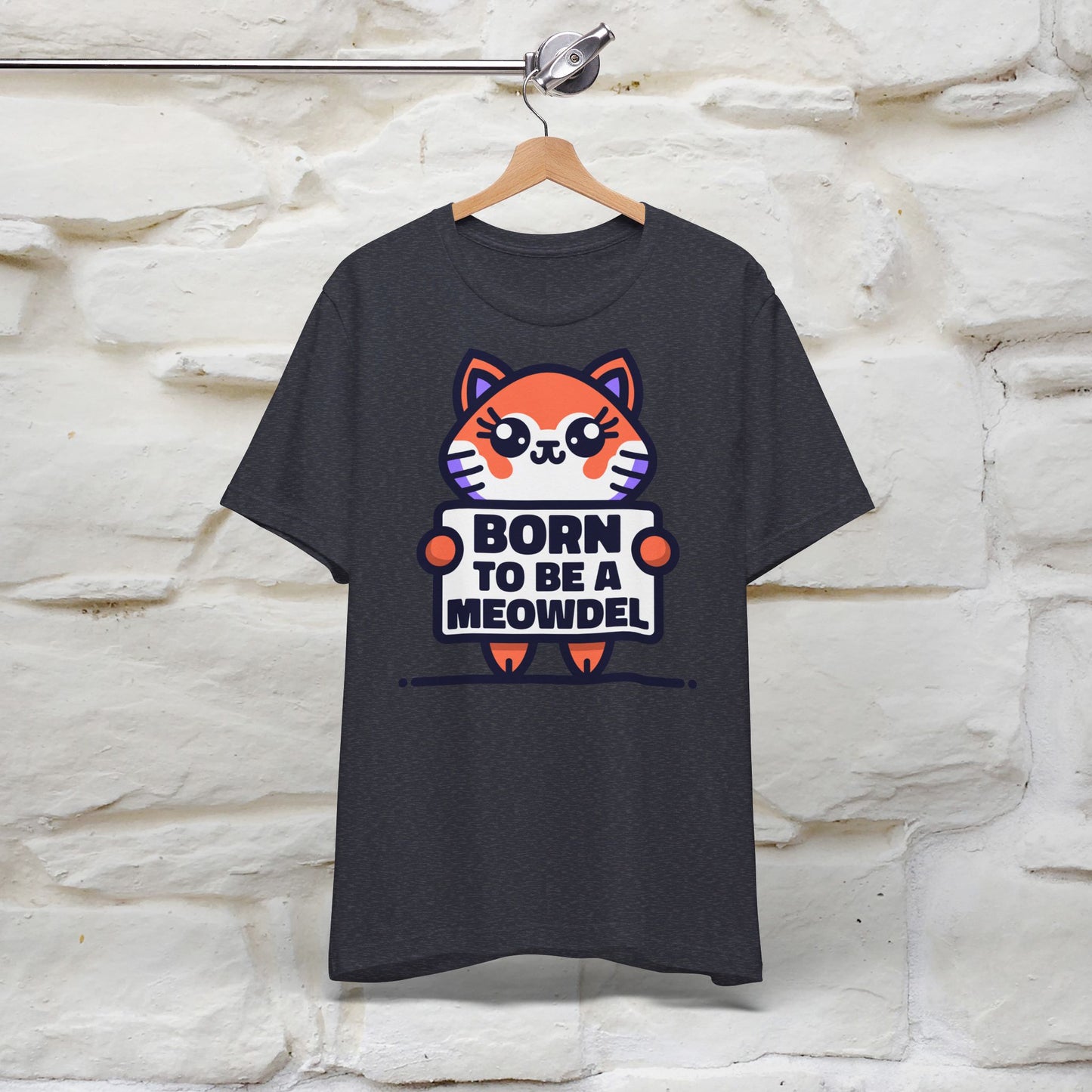 ''Born To Be A Meowdel''  Cat T-shirt for Women 100% Cotton* - Nunu&Miao Studio