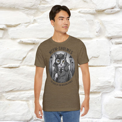 Meow-Sholmes: The Case of the Missing Kibble T-Shirt | Detective Cat Tee for Men & Women | 100% Cotton*