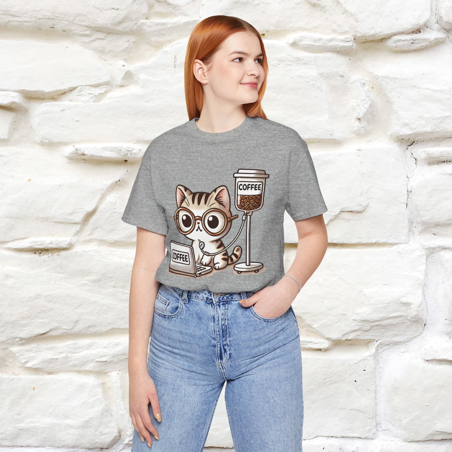 "Coffee Runs Through My Veins" Cat T-shirt for Men & Women | 100% Cotton* | Cat Lover Tee