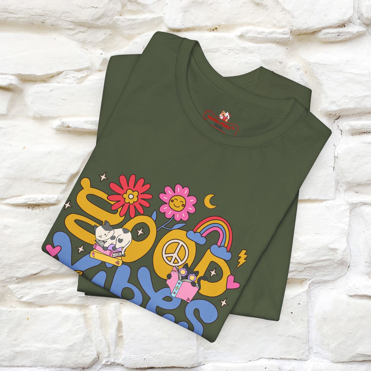 ''Good Vibes'  Cat T-shirt for Women 100% Cotton*