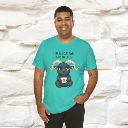 "I Can Be a Real Devil Before My Coffe" Funny T-shirt |Nunu&Miao Studio