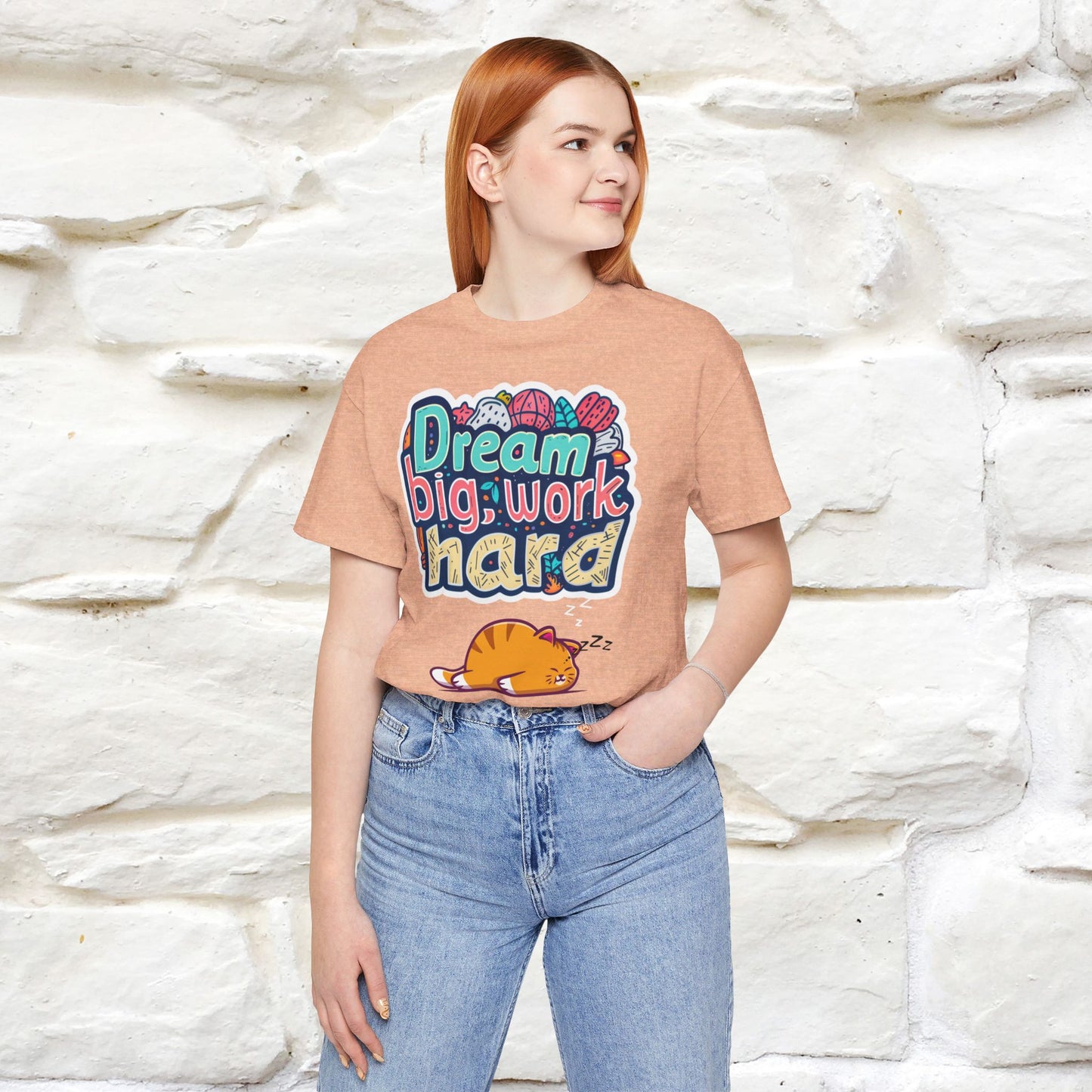 ''Dream Big Work Hard '' T-shirt for Women 100% Cotton* - Nunu&Miao Studio