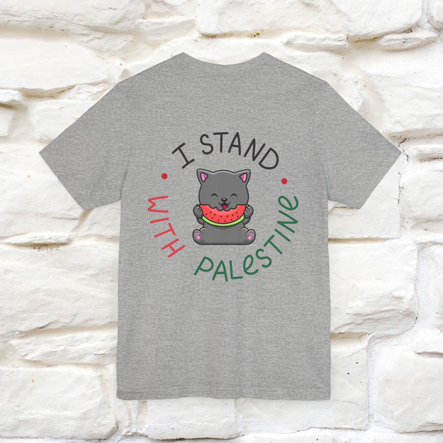 "I Stand With Palestine" Cat T-shirt for Men & Women | Front & Back Design | 100% Cotton*