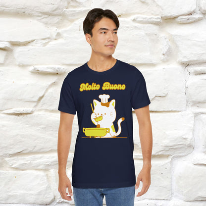 “Molto Buono Cat T-Shirt | Italian-Inspired Cat Shirt for Men & Women | 100% Cotton”