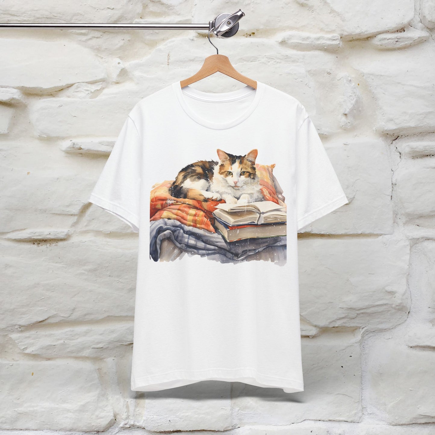 "Literary Catnap" T-shirt for Men and Women 100% Cotton.