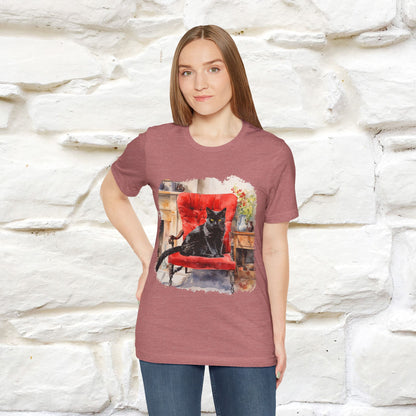 "Chair Majesty with the Black Cat" T-shirt for Women | 100% Cotton*