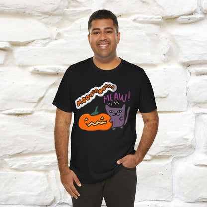 ''Mooooo Meaw'' Halloween Unisex Cat T-shirt 100% Cotton*