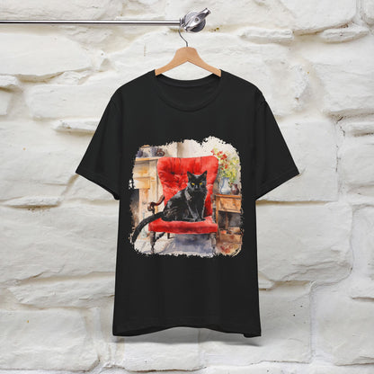 "Chair Majesty with the Black Cat" T-shirt for Women | 100% Cotton*