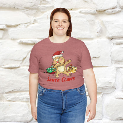 “Funny Santa Claws T-Shirt | Festive Cat Christmas Shirt for Men & Women | 100% Cotton*”