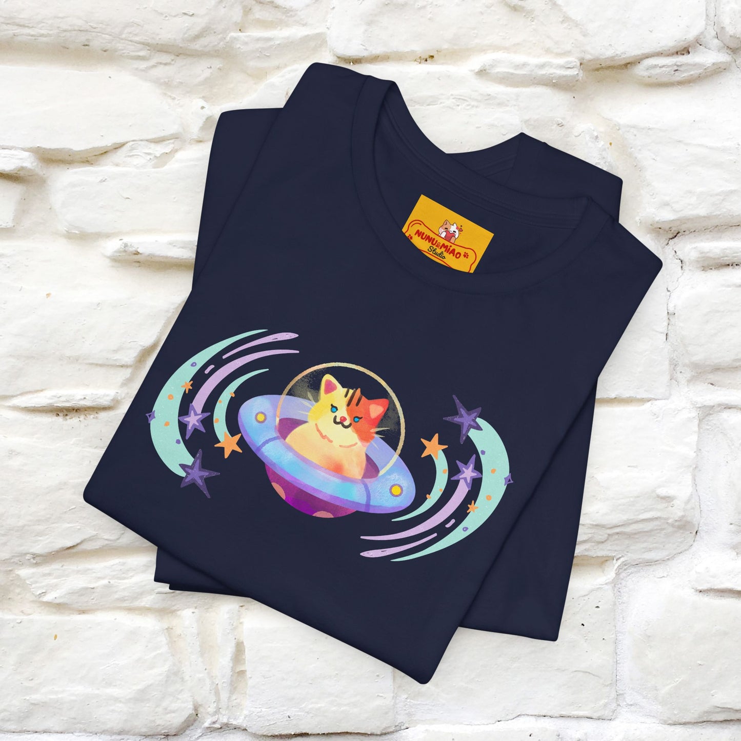 "Stay Positive'' Cat T-Shirt | Front & Back Design | Nunu&Miao Studio