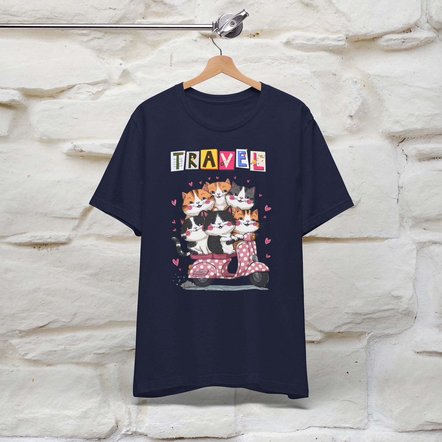 ''Travel'' Cat T-shirt for Women 100% Cotton* - Nunu&Miao Studio