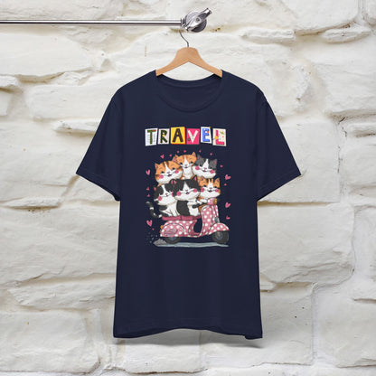 ''Travel'' Cat T-shirt for Women 100% Cotton* - Nunu&Miao Studio