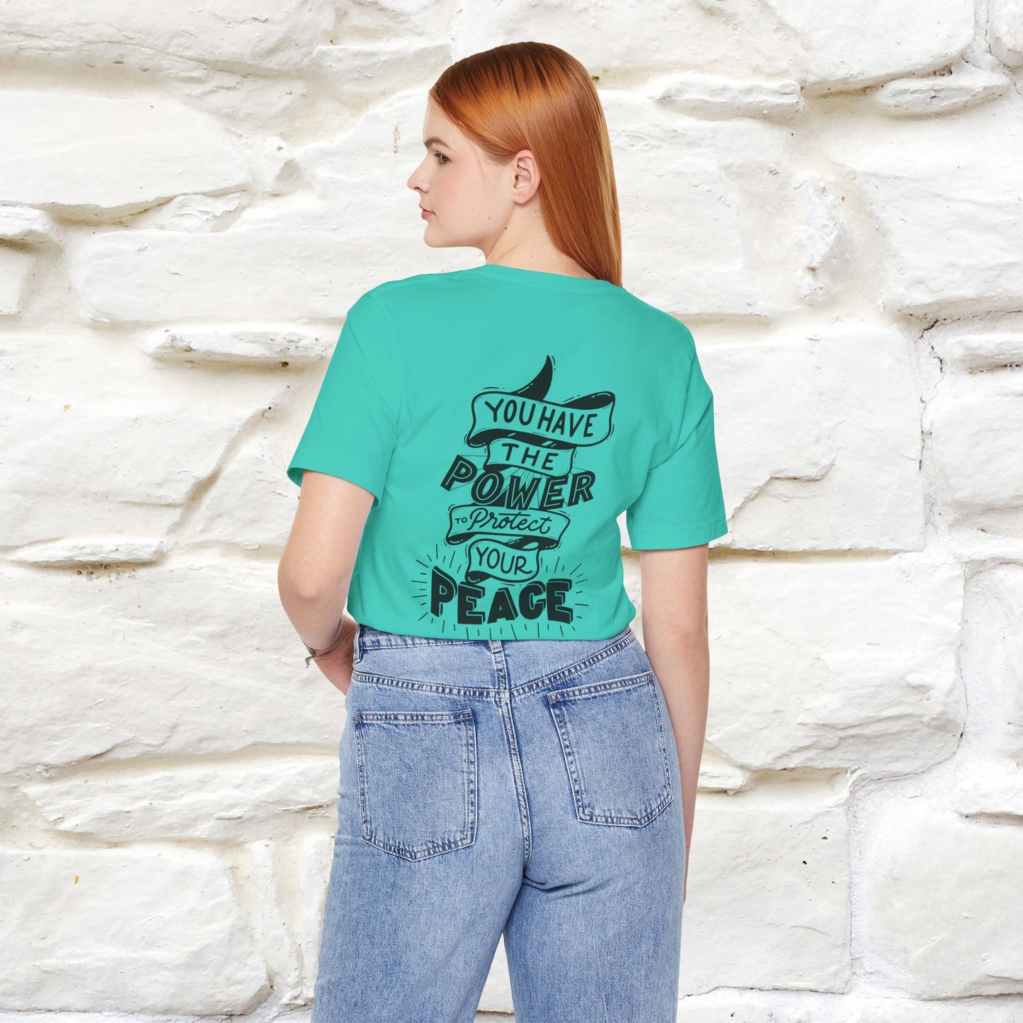 "You Have the Power to Protect Your Peace" Cat T-Shirt| Front & Back Design | Nunu&Miao Studio