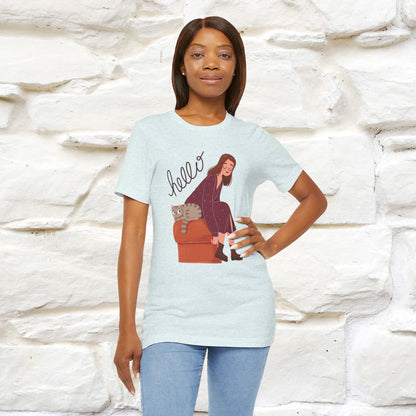 ''Hello''  Cat T-shirt for Women  100% Cotton*