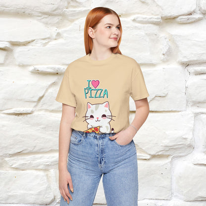 "I Love Pizza" Cat T-shirt for Men & Women | 100% Cotton*