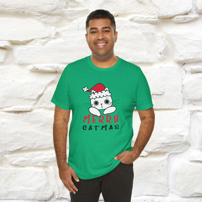 “Merry Catmas Cat T-Shirt | Funny Christmas Cat Shirt for Men & Women | 100% Cotton*