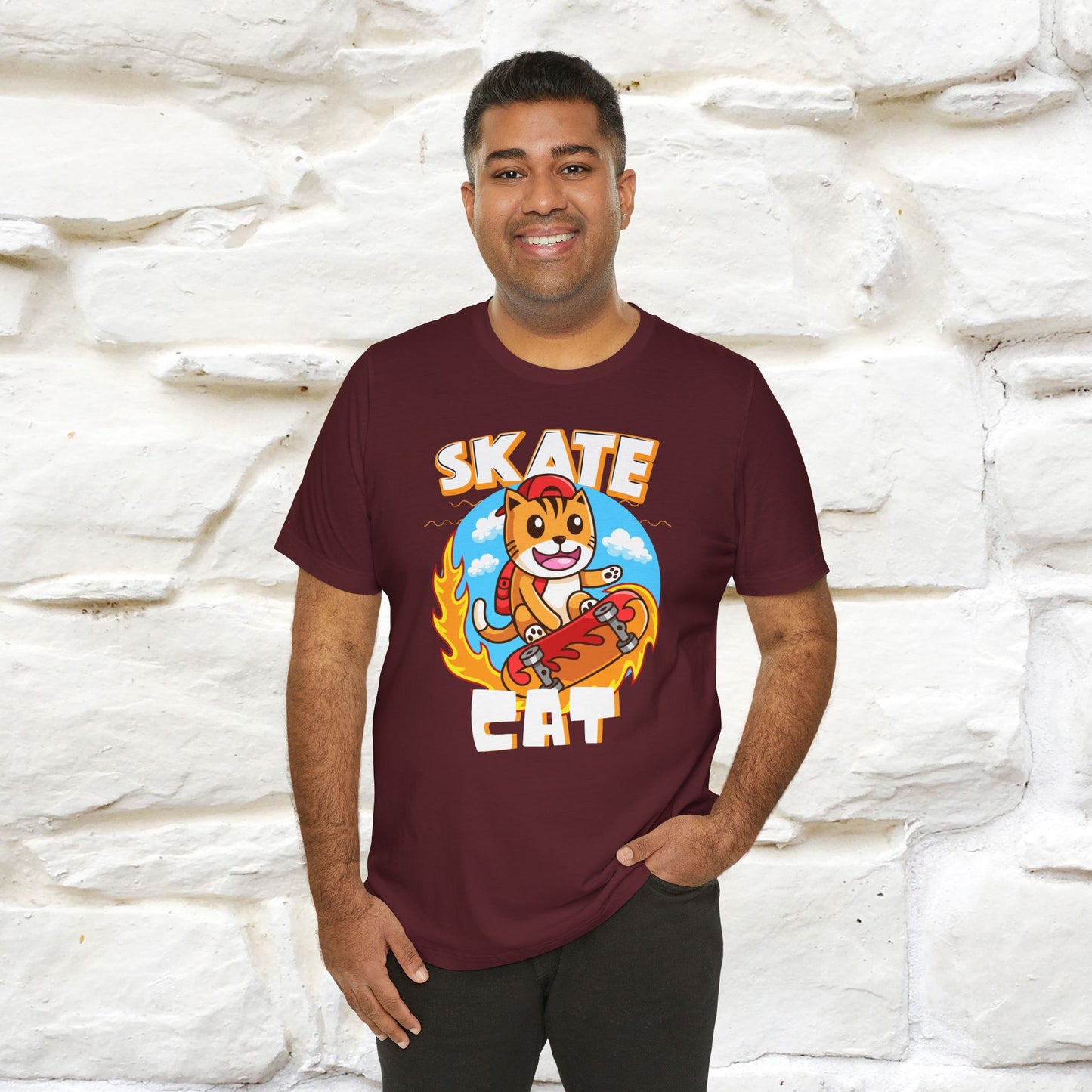 "Skate Cat" Cat T-shirt for Men & Women | 100% Cotton