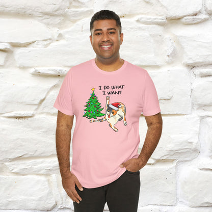 I Do What I want Funny T-Shirt | Festive Cat Christmas Shirt for Men & Women | 100% Cotton*