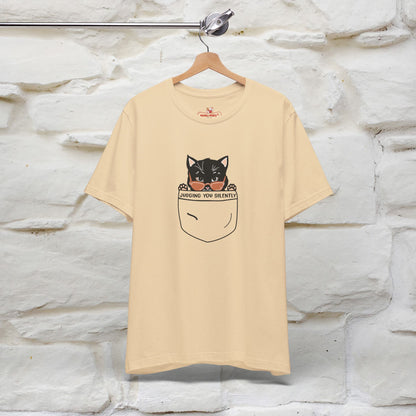 Judging You Silently Cat T-Shirt for Men | 100% Cotton* Funny & Sassy Tee