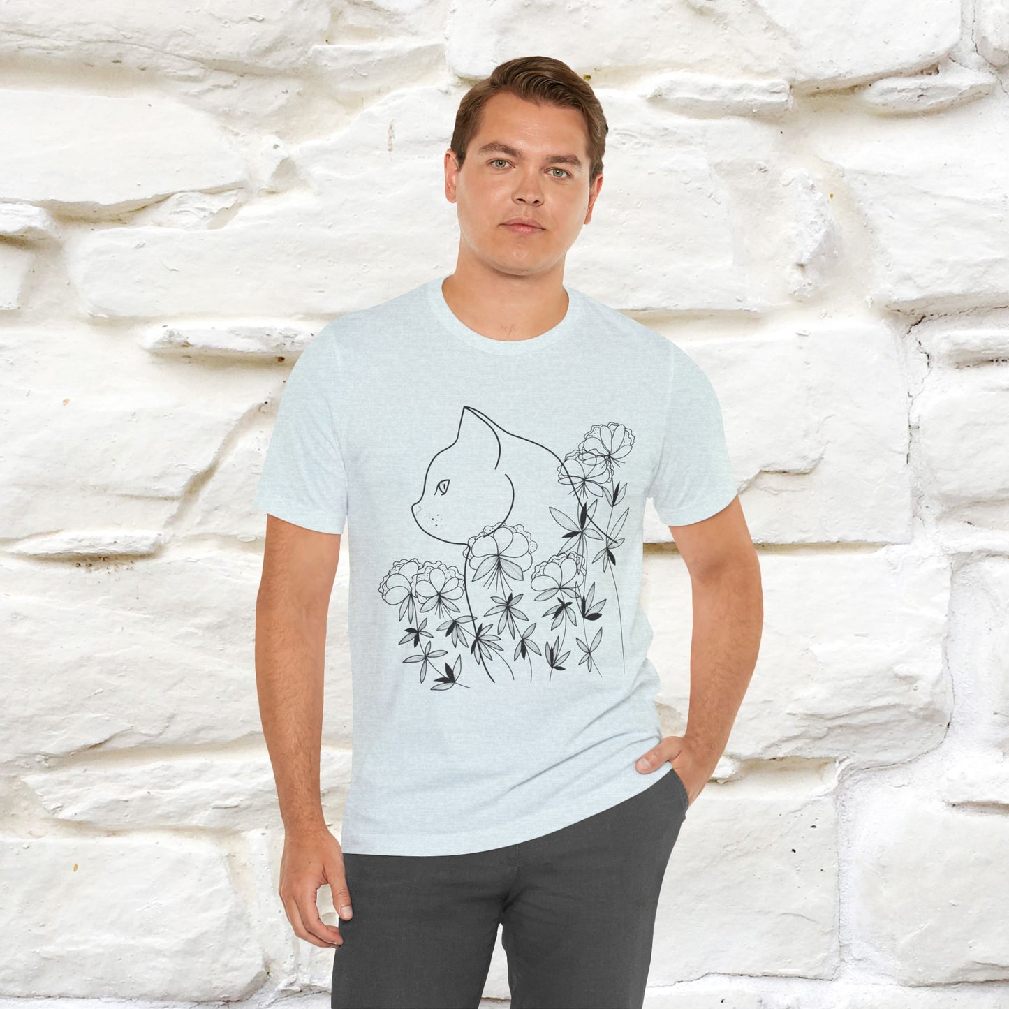 "Cat Flower !" Cat T-Shirt for Men & Women | 100% Cotton*