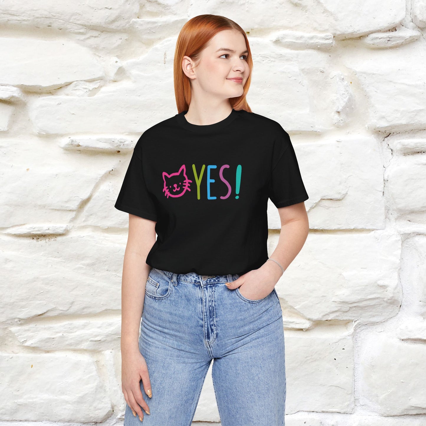 "Yes, Just Do It" Cat T-Shirt| Front & Back Design | Nunu&Miao Studio