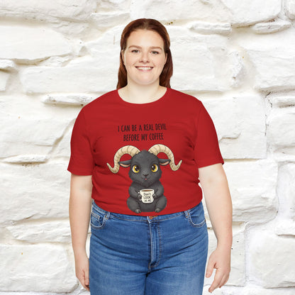 "I Can Be a Real Devil Before My Coffe" Funny T-shirt |Nunu&Miao Studio