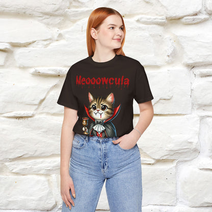 Meooowcula T-Shirt for Men & Women | 100% Cotton Spooky Cat Lover Tee