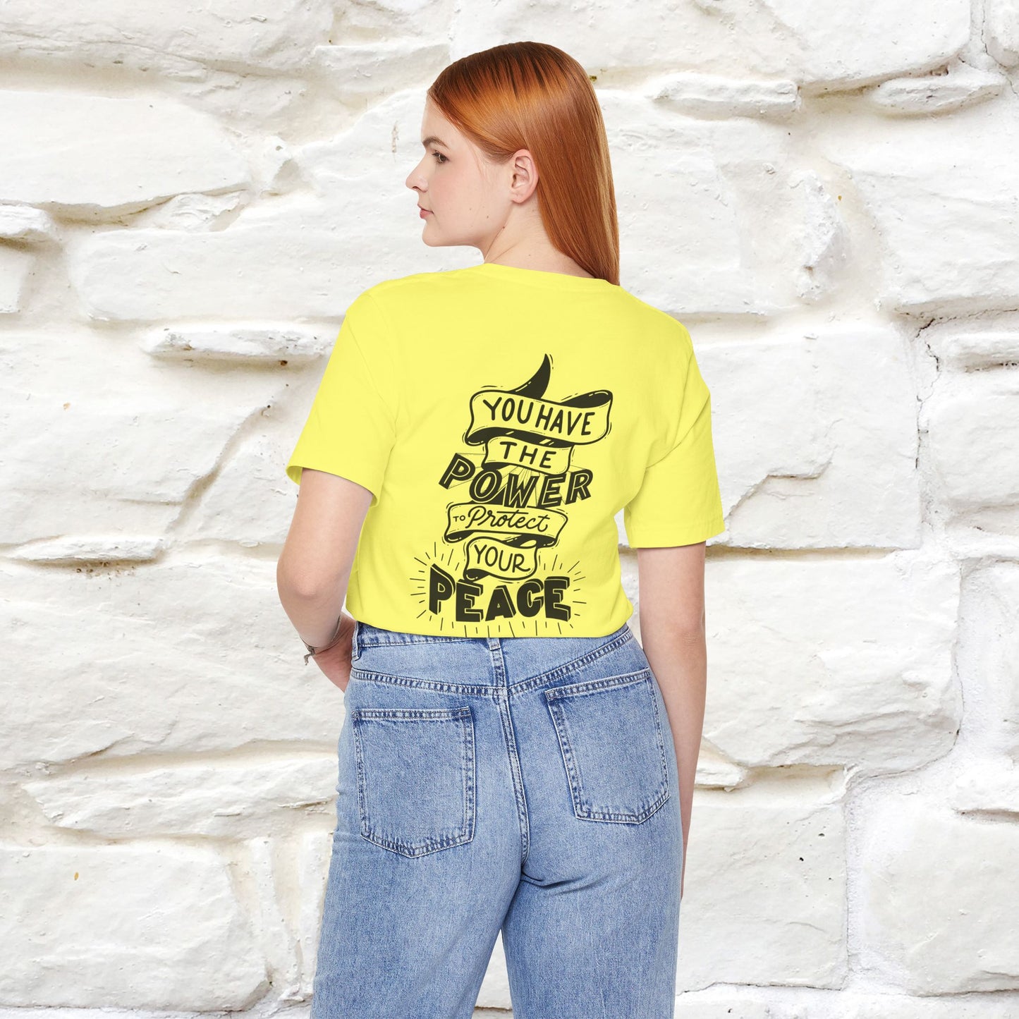 "You Have the Power to Protect Your Peace" Cat T-Shirt| Front & Back Design | Nunu&Miao Studio