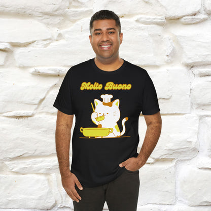 “Molto Buono Cat T-Shirt | Italian-Inspired Cat Shirt for Men & Women | 100% Cotton”