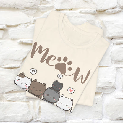 "Meow" Cute Cat T-Shirt for Men & Women | 100% Cotton*🐾