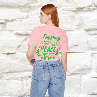 "Happiness Comes From Peace, Peace Comes From Indifference" Cat T-Shirt| Front & Back Design | Nunu&Miao Studio