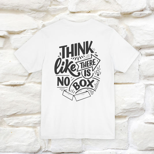 "Think Like There Is No Box" Cat T-Shirt| Front & Back Design | Nunu&Miao Studio