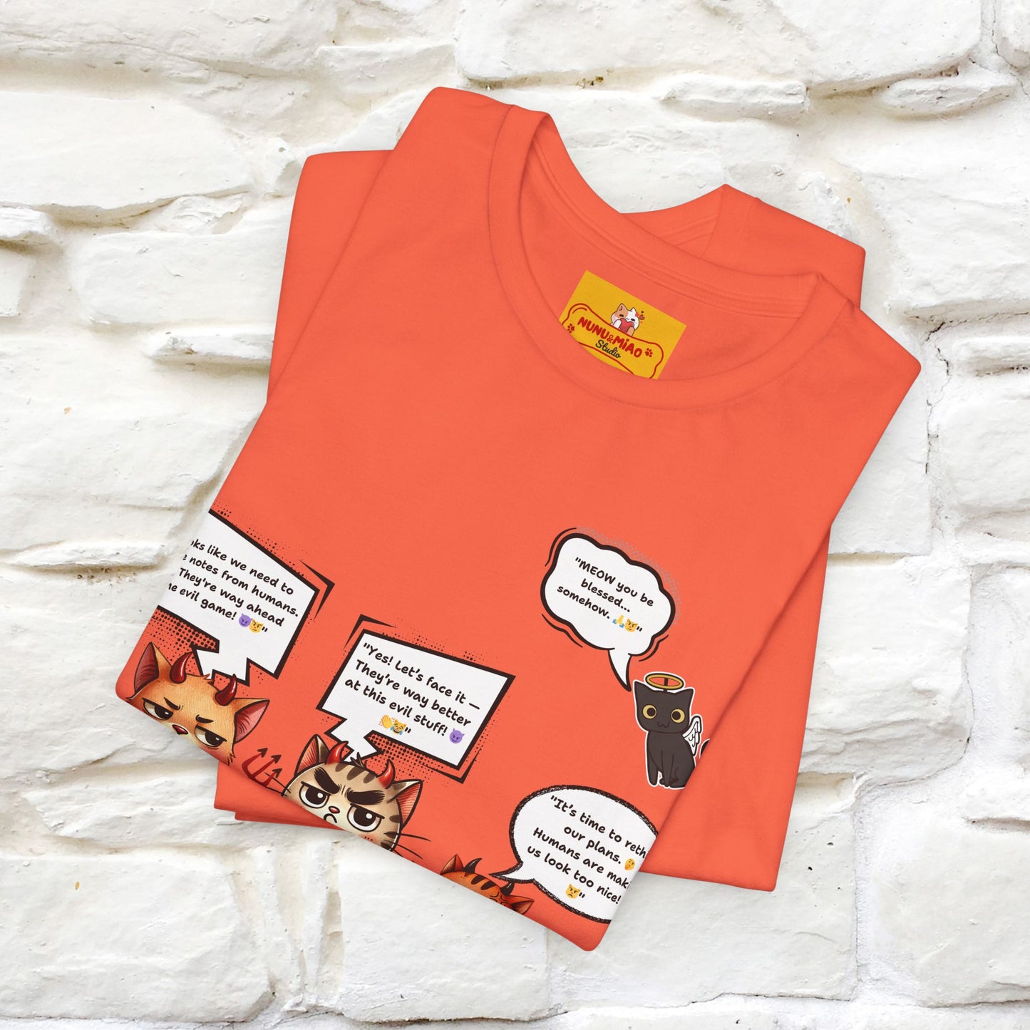 "Humans Are Way Ahead In The Evil Game! 😈😼" Cat  T-shirt |Nunu&Miao Studio