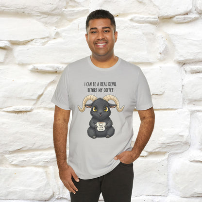 "I Can Be a Real Devil Before My Coffe" Funny T-shirt |Nunu&Miao Studio