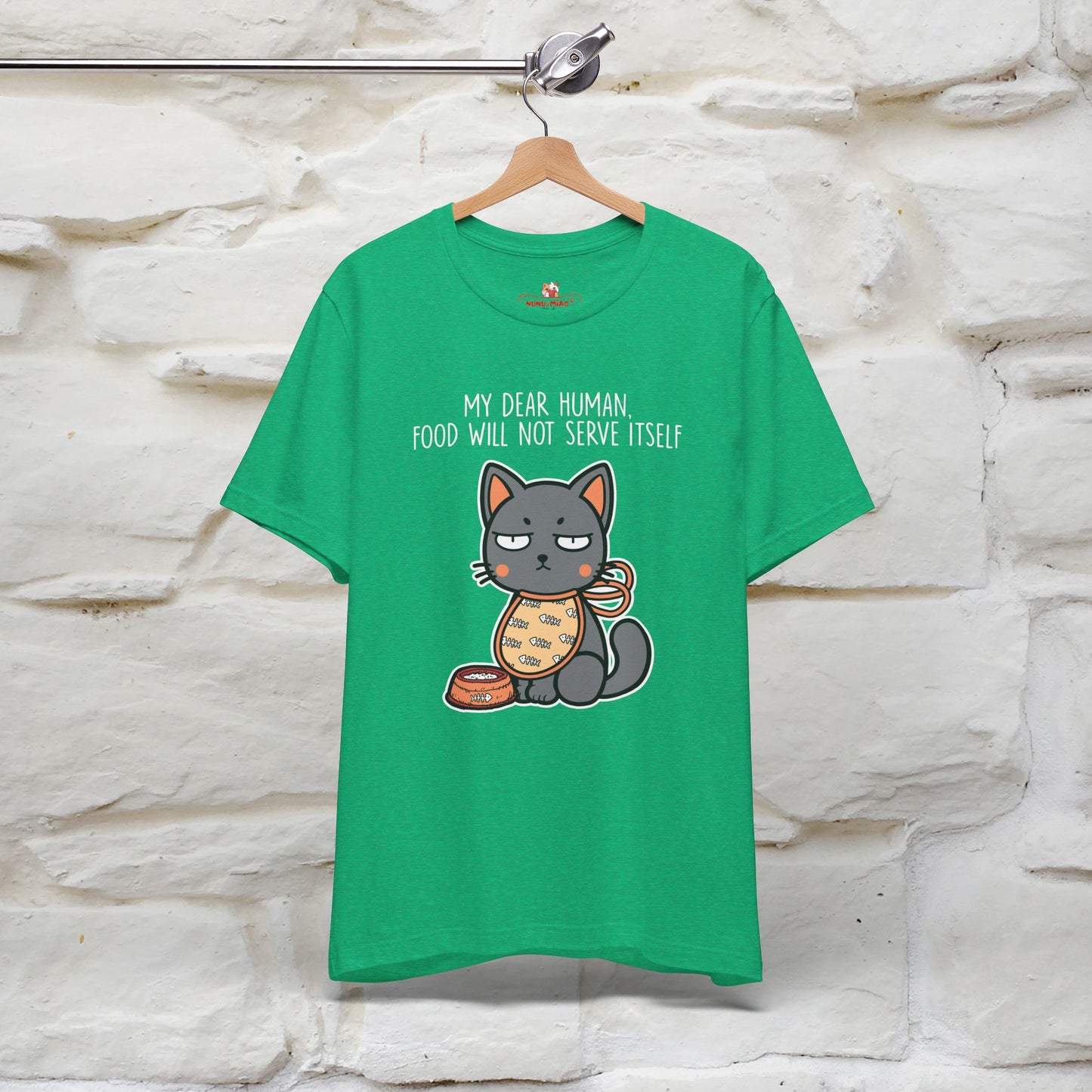 "Dear Human, Food Will Not Serve Itself" Funny Cat T-Shirt for Men & Women | 100% Cotton* 🐾