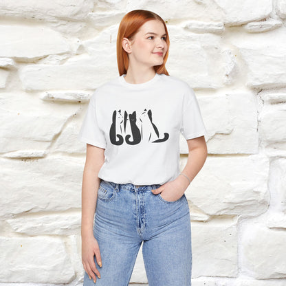 "Black And White'' Cat T-Shirt Front and Back Design | Nunu&Miao Studio