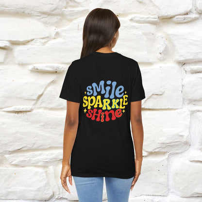 "Smile, Sparkle, Shine" Cat T-Shirt | Front & Back Design | Nunu&Miao Studio